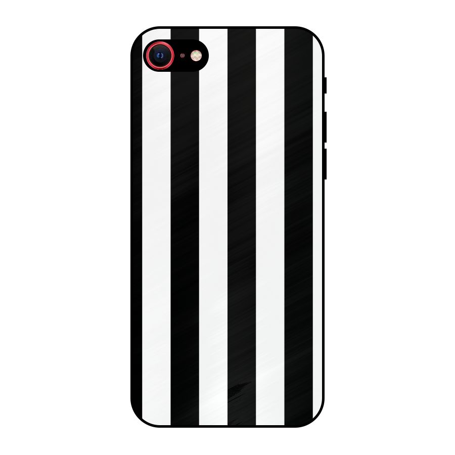 Lavish Black Stripes Metal Back Case for iPhone 8