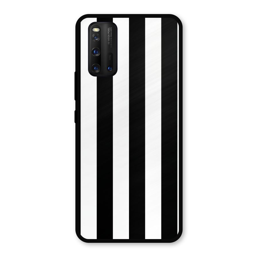 Lavish Black Stripes Metal Back Case for iQOO 3
