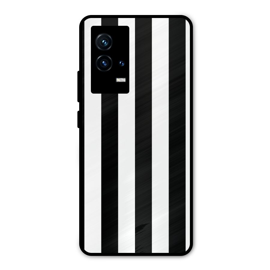 Lavish Black Stripes Metal Back Case for iQOO 9 5G