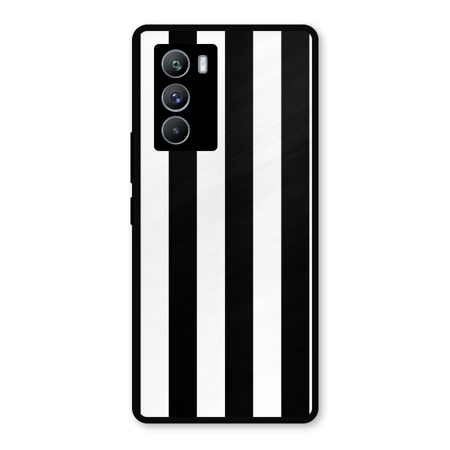 Lavish Black Stripes Metal Back Case for iQOO 9 SE