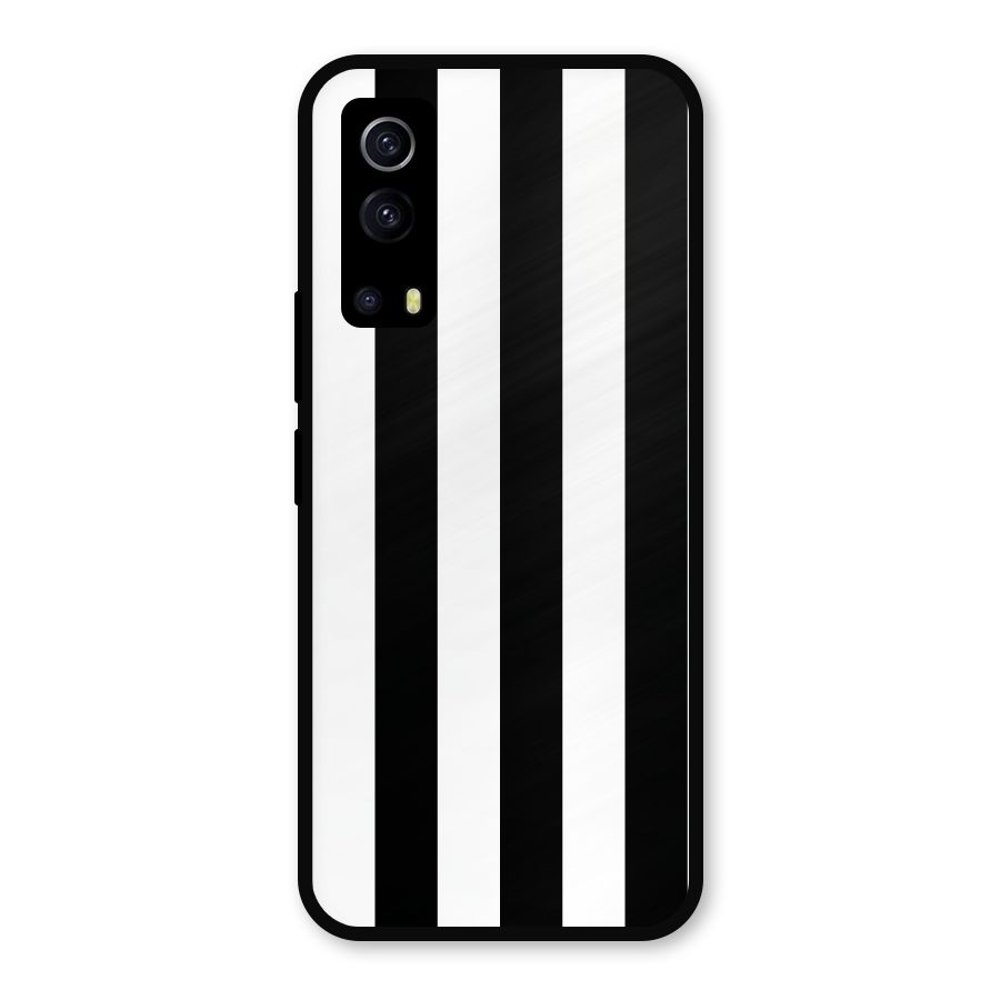 Lavish Black Stripes Metal Back Case for iQOO Z3