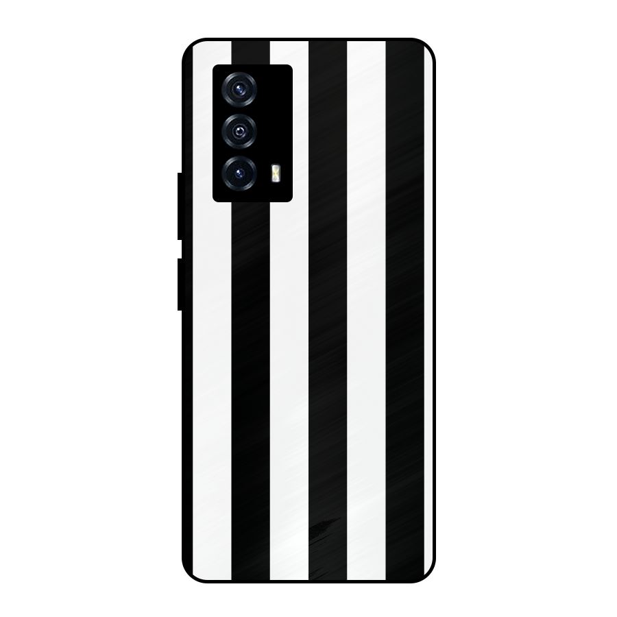 Lavish Black Stripes Metal Back Case for iQOO Z5
