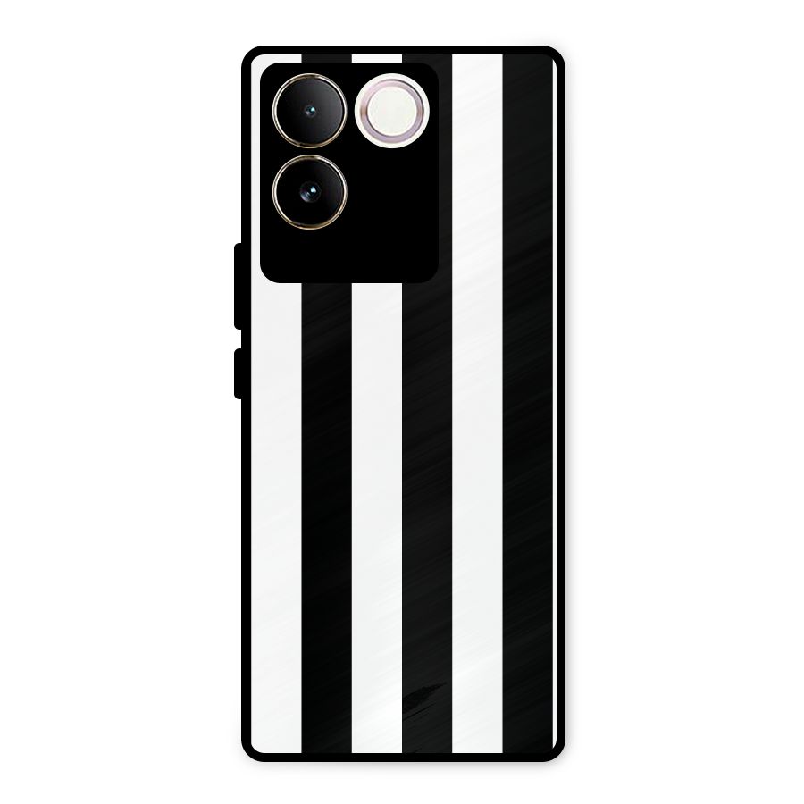 Lavish Black Stripes Metal Back Case for iQOO Z7 Pro