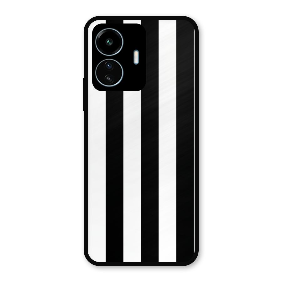 Lavish Black Stripes Metal Back Case for vivo iQOO Z6 Lite 5G