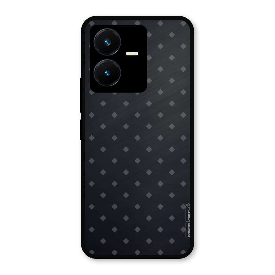 Lavish Diamond Pattern Metal Back Case for Vivo Y22s