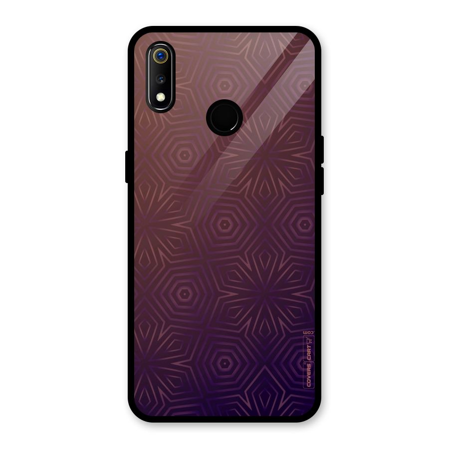 Lavish Purple Pattern Glass Back Case for Realme 3i