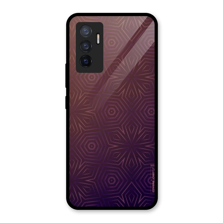 Lavish Purple Pattern Glass Back Case for Vivo V23e
