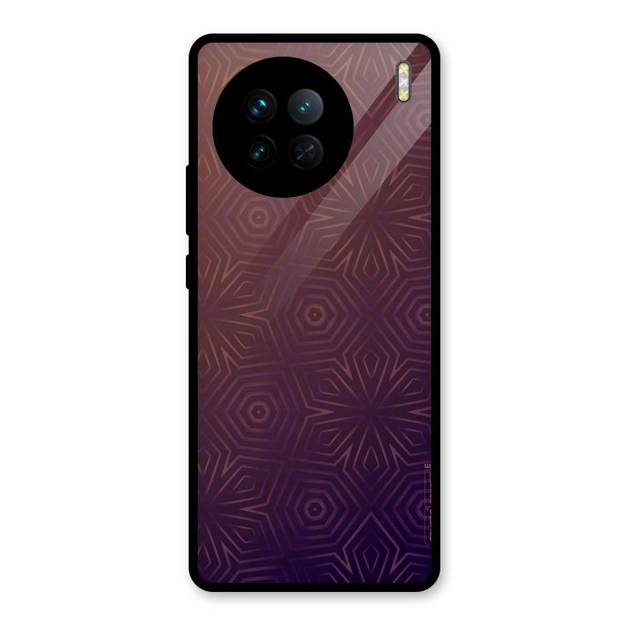 Lavish Purple Pattern Glass Back Case for Vivo X90