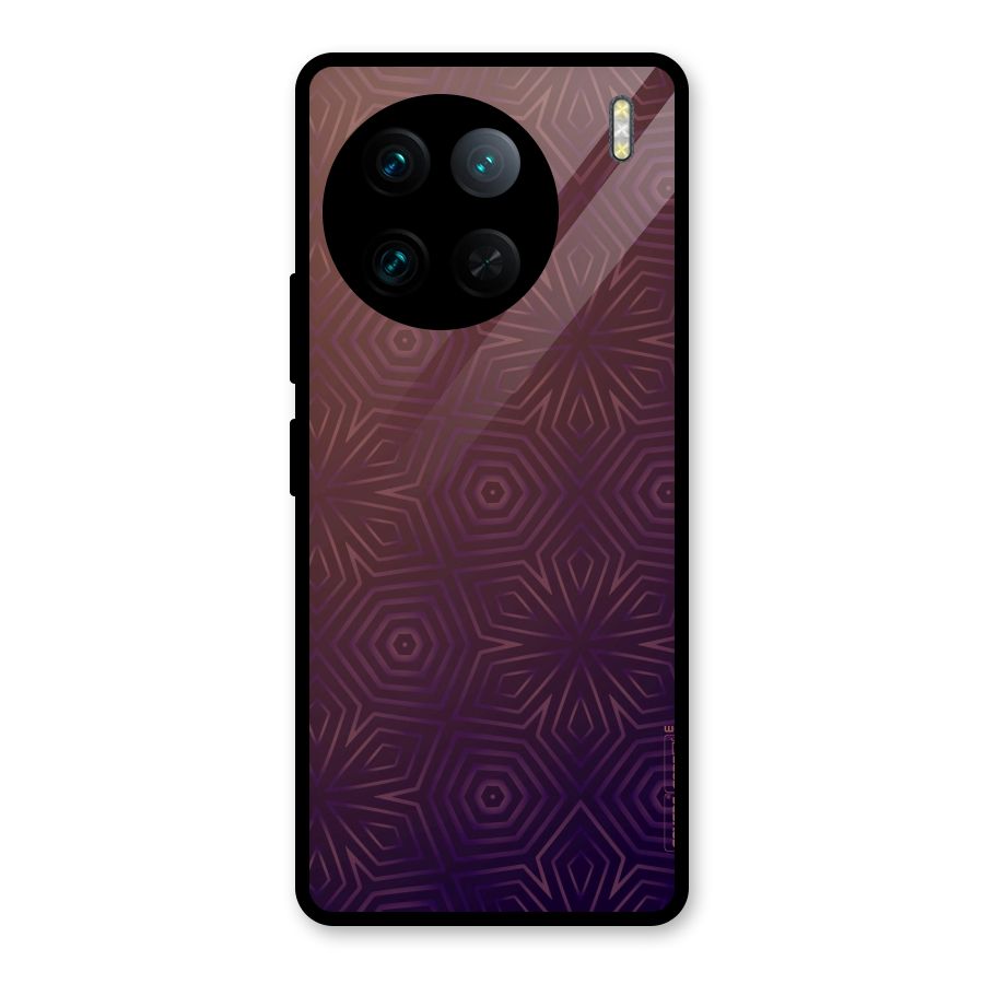 Lavish Purple Pattern Glass Back Case for Vivo X90 Pro