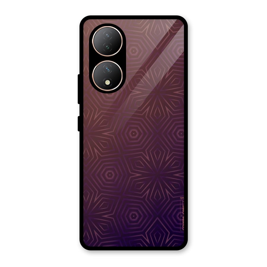 Lavish Purple Pattern Glass Back Case for Vivo Y100A