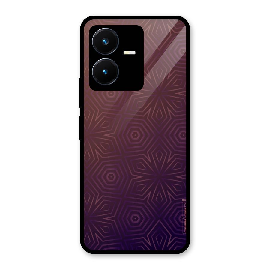 Lavish Purple Pattern Glass Back Case for Vivo Y22s