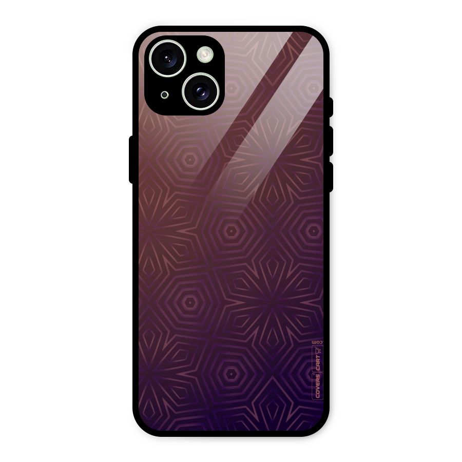 Lavish Purple Pattern Glass Back Case for iPhone 15 Plus