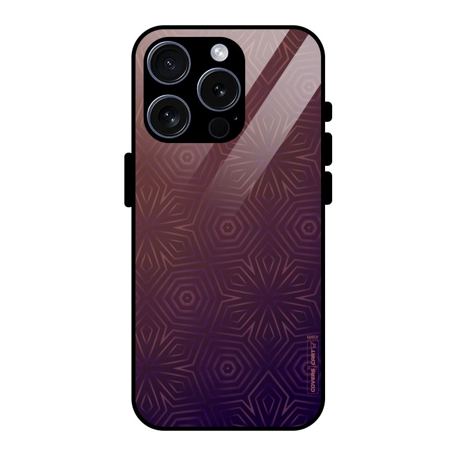 Lavish Purple Pattern Glass Back Case for iPhone 15 Pro