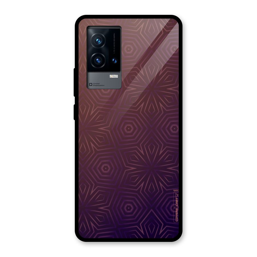 Lavish Purple Pattern Glass Back Case for iQOO 9 5G