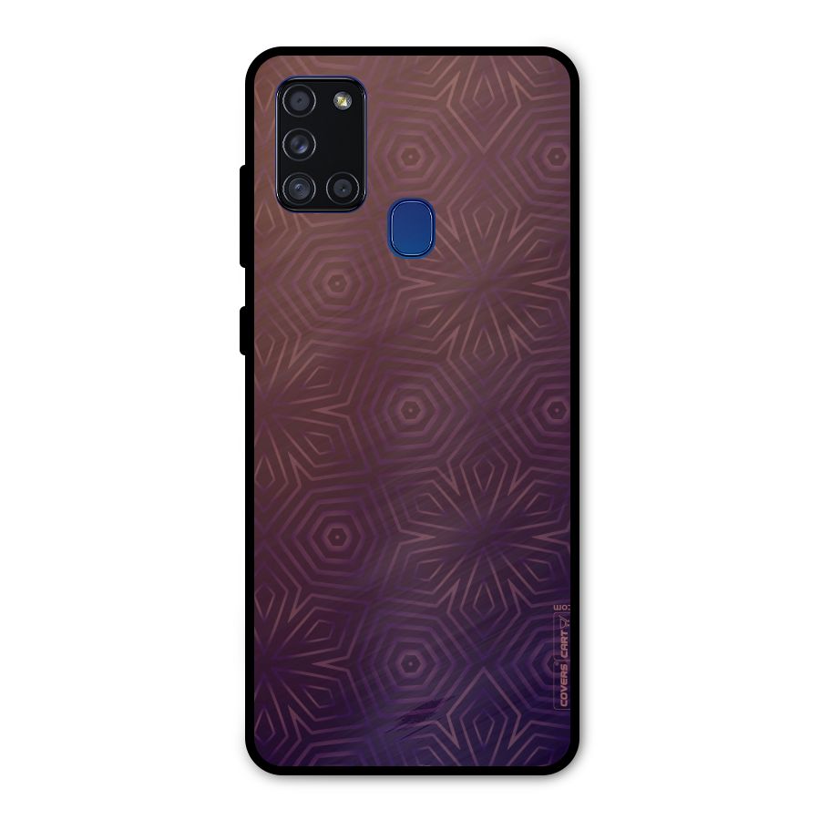 Lavish Purple Pattern Metal Back Case for Galaxy A21s