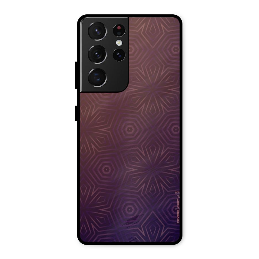 Lavish Purple Pattern Metal Back Case for Galaxy S21 Ultra 5G