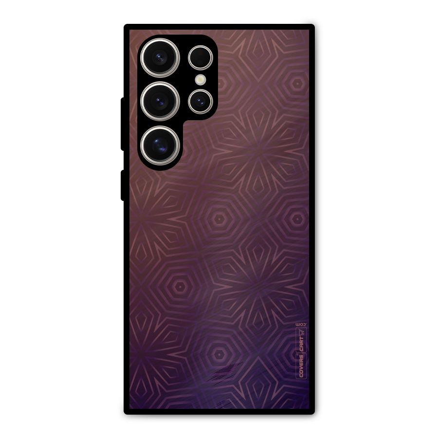 Lavish Purple Pattern Metal Back Case for Galaxy S24 Ultra