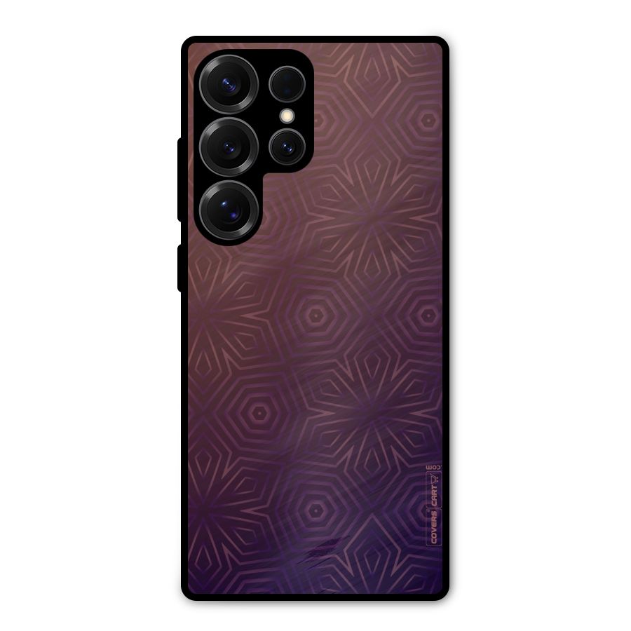 Lavish Purple Pattern Metal Back Case for Galaxy S25 Ultra