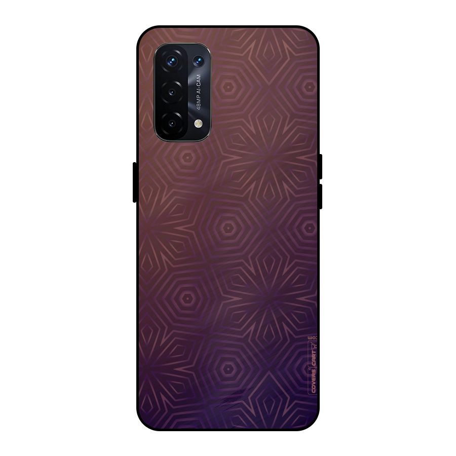 Lavish Purple Pattern Metal Back Case for Oppo A74 5G
