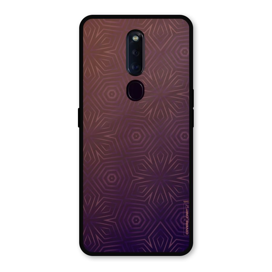 Lavish Purple Pattern Metal Back Case for Oppo F11 Pro