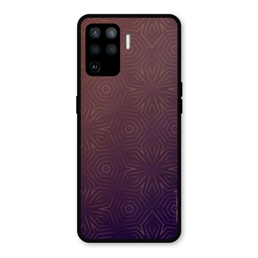 Lavish Purple Pattern Metal Back Case for Oppo F19 Pro