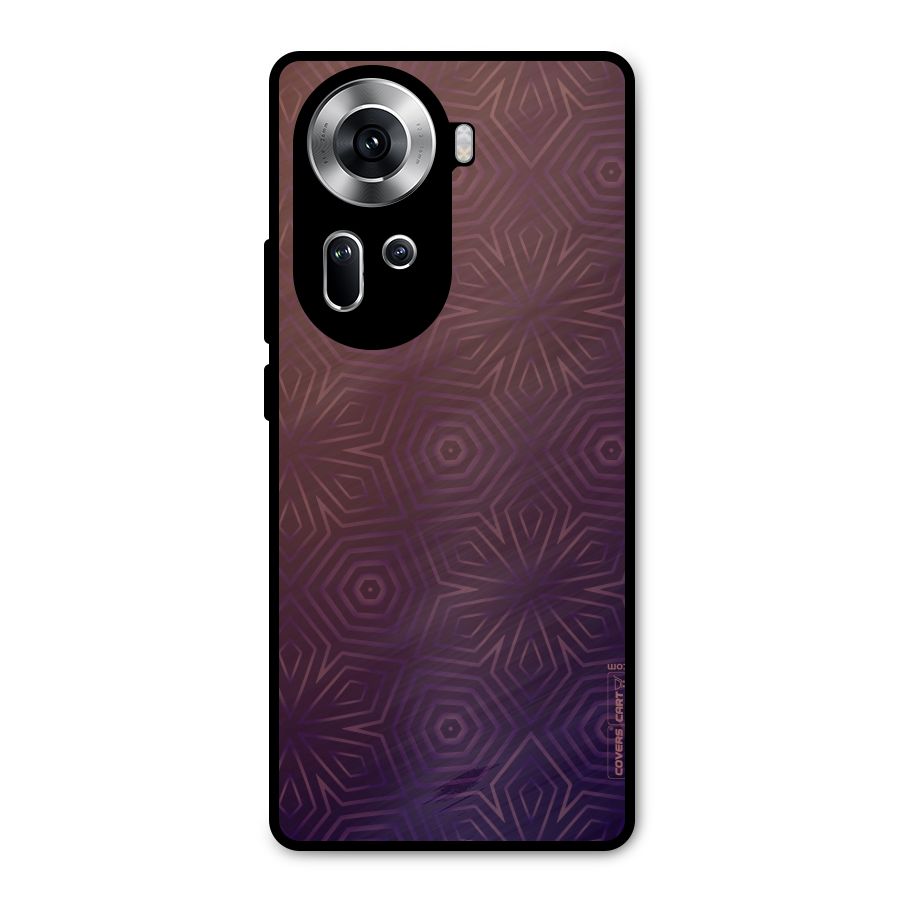 Lavish Purple Pattern Metal Back Case for Oppo Reno11 5G