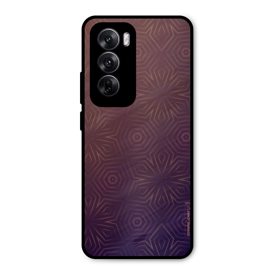 Lavish Purple Pattern Metal Back Case for Oppo Reno12