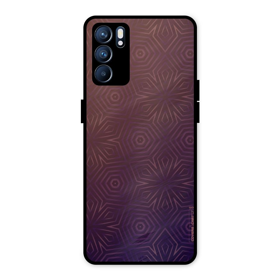 Lavish Purple Pattern Metal Back Case for Oppo Reno6 5G