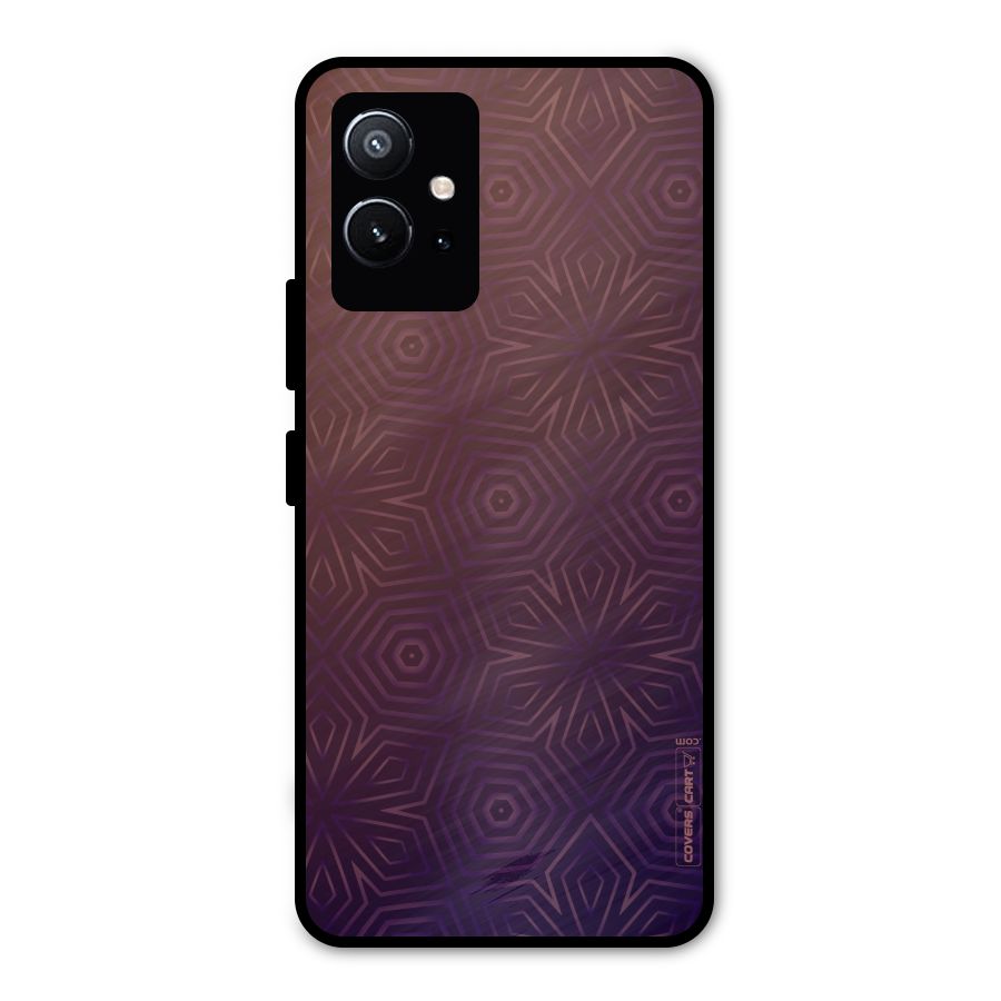 Lavish Purple Pattern Metal Back Case for Vivo T1 5G