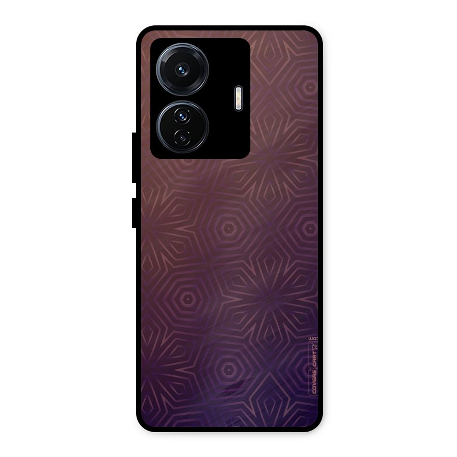 Lavish Purple Pattern Metal Back Case for Vivo T1 Pro