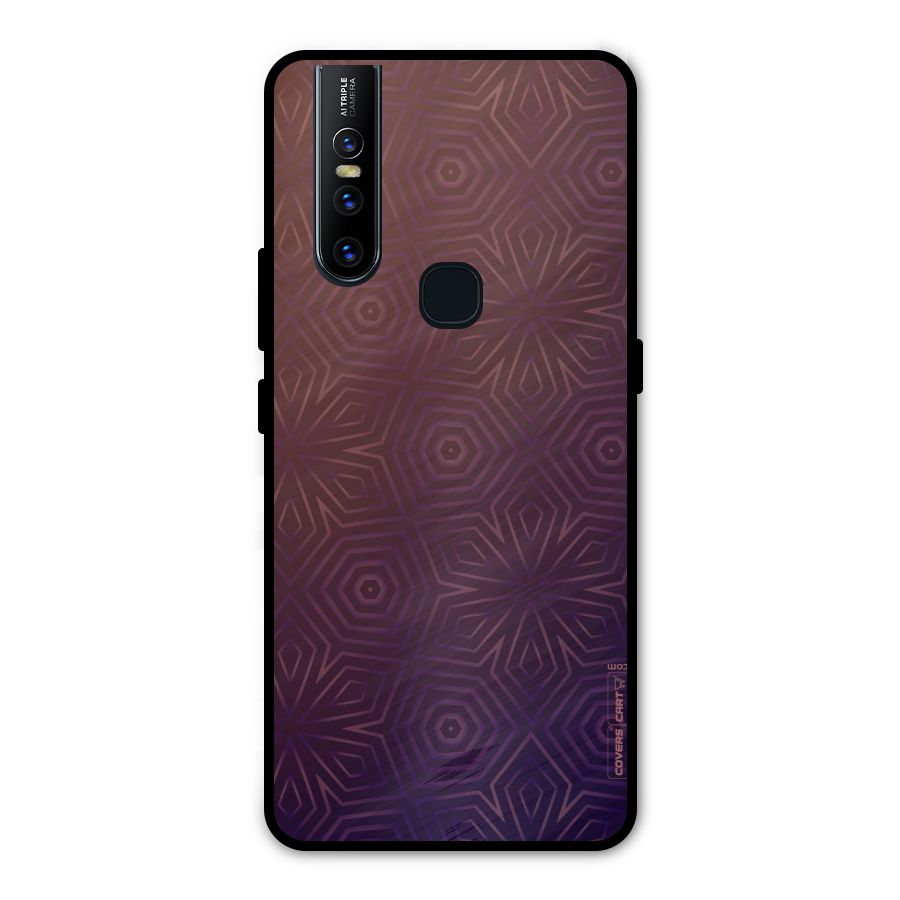 Lavish Purple Pattern Metal Back Case for Vivo V15