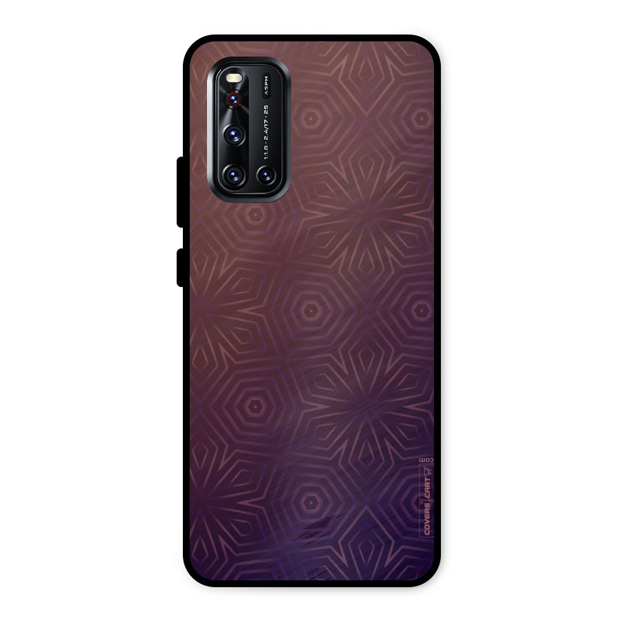 Lavish Purple Pattern Metal Back Case for Vivo V19