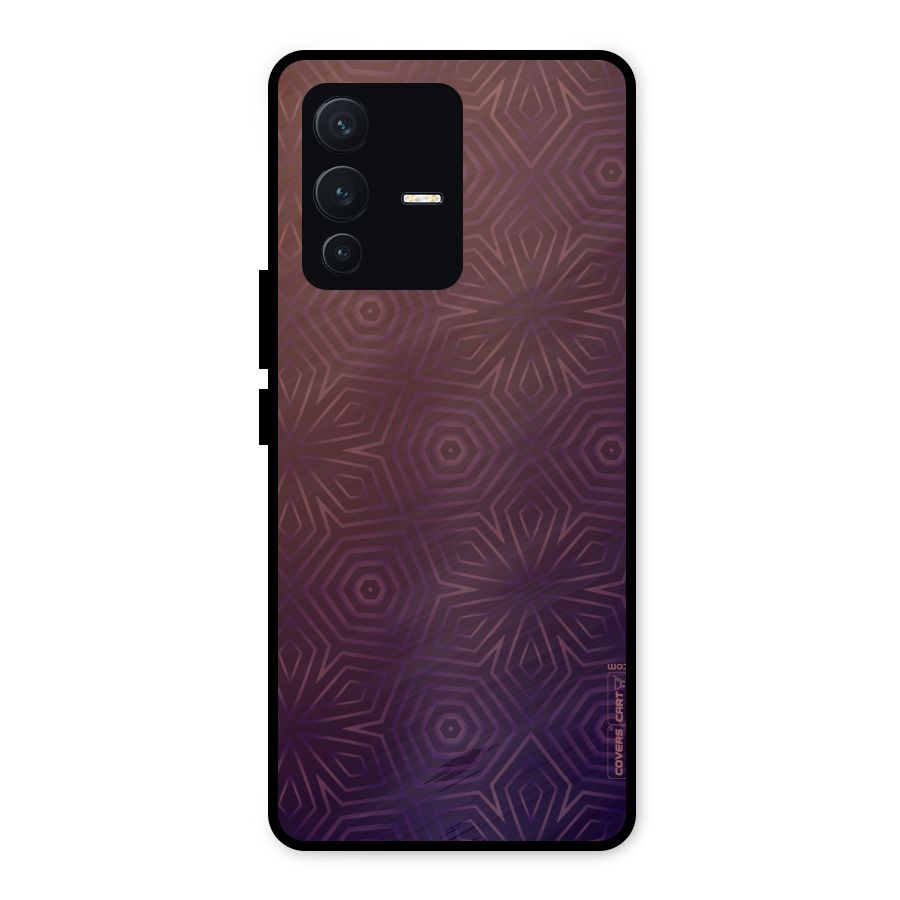 Lavish Purple Pattern Metal Back Case for Vivo V23 5G