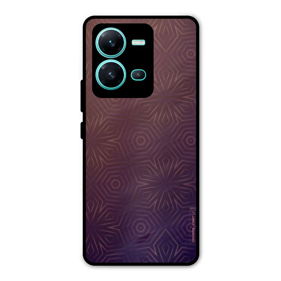Lavish Purple Pattern Metal Back Case for Vivo V25