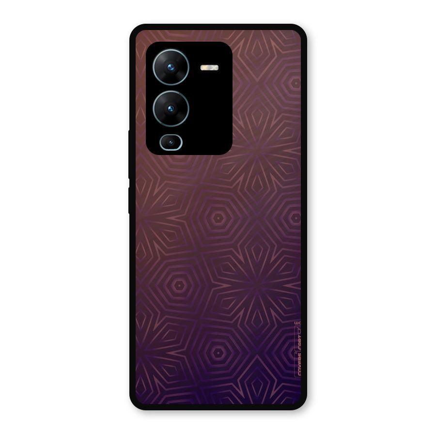 Lavish Purple Pattern Metal Back Case for Vivo V25 Pro