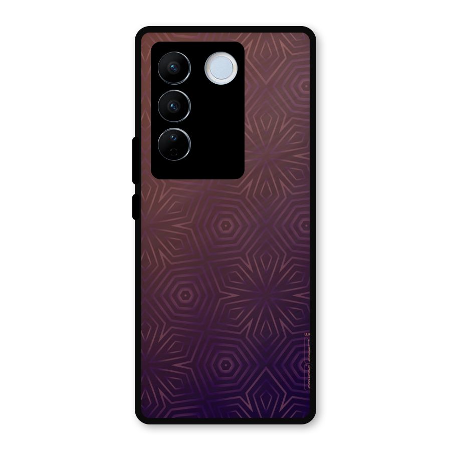Lavish Purple Pattern Metal Back Case for Vivo V27 Pro