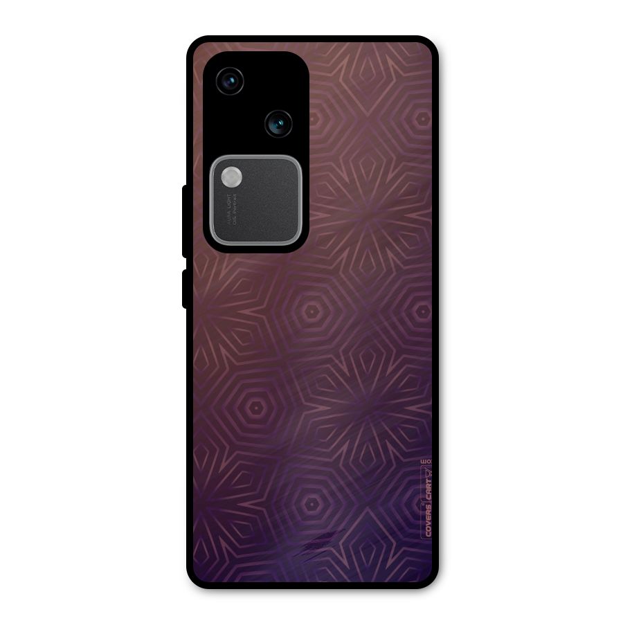 Lavish Purple Pattern Metal Back Case for Vivo V30