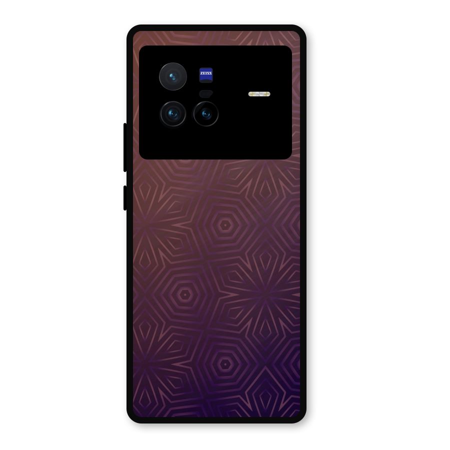 Lavish Purple Pattern Metal Back Case for Vivo X80