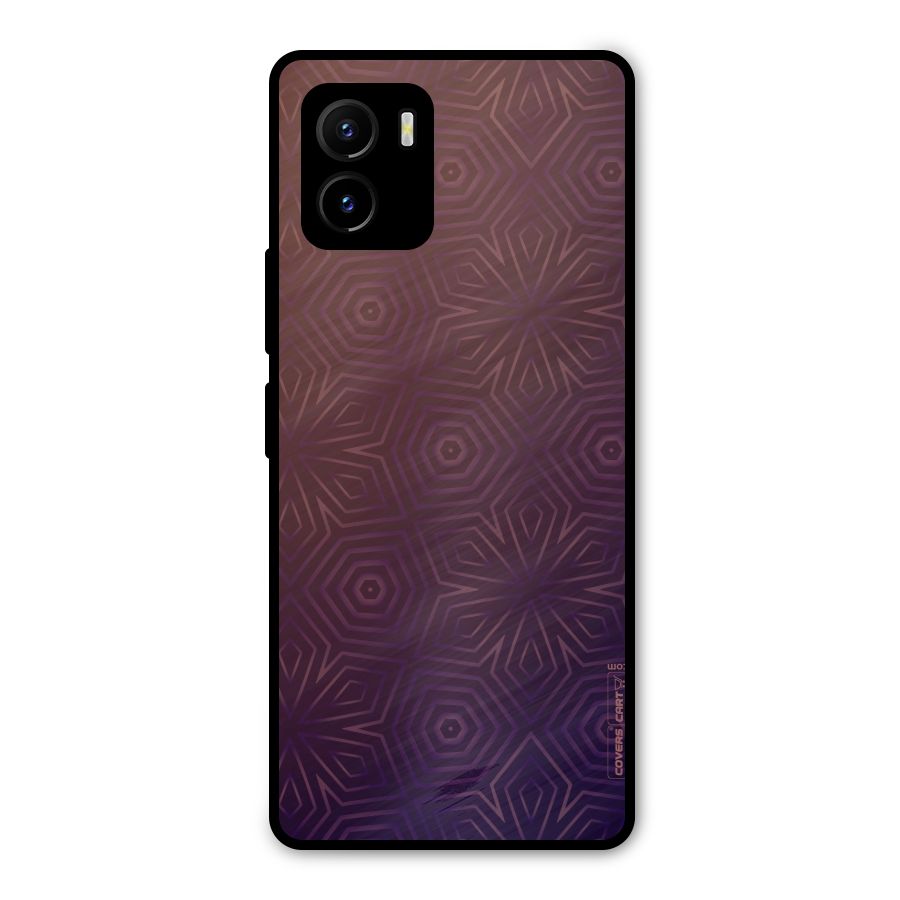 Lavish Purple Pattern Metal Back Case for Vivo Y15s