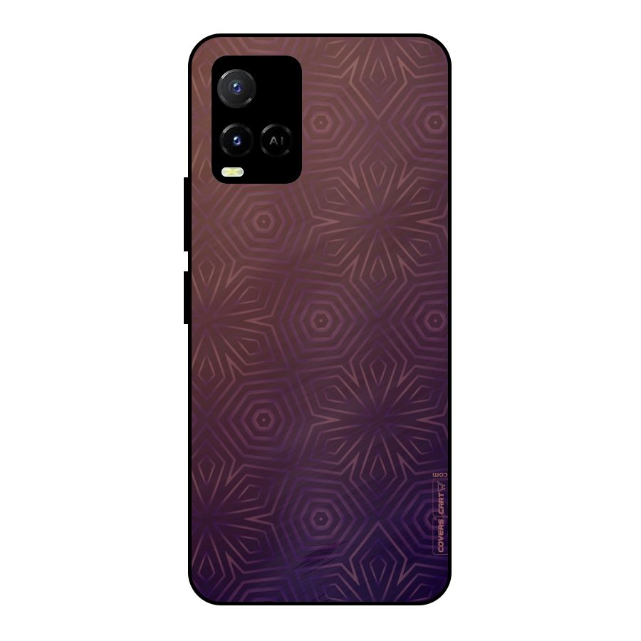 Lavish Purple Pattern Metal Back Case for Vivo Y21
