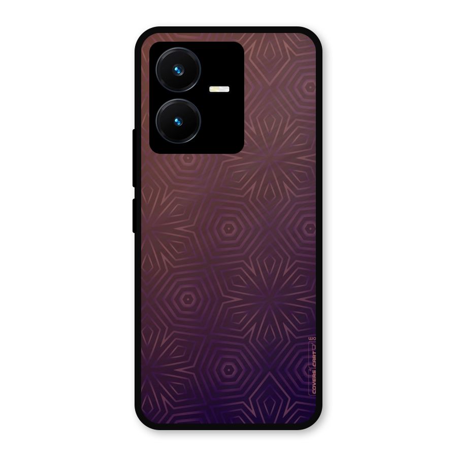 Lavish Purple Pattern Metal Back Case for Vivo Y22