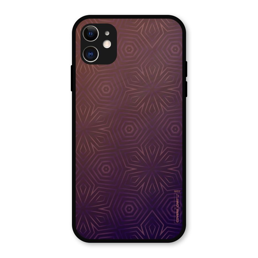Lavish Purple Pattern Metal Back Case for iPhone 11