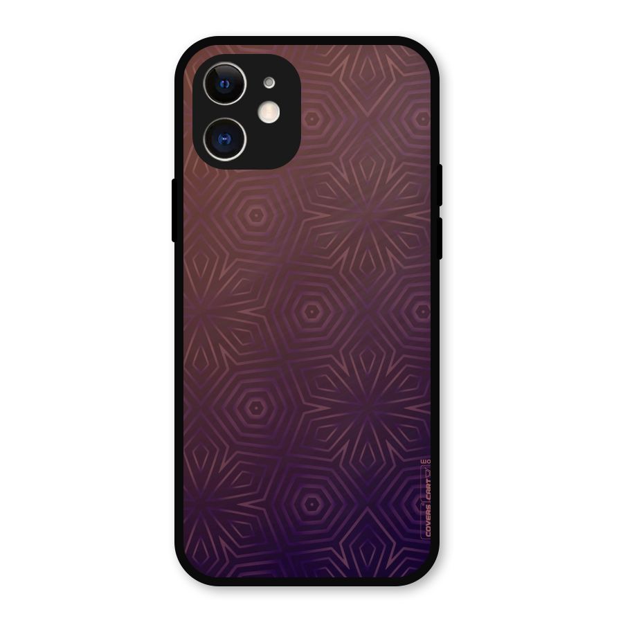 Lavish Purple Pattern Metal Back Case for iPhone 12