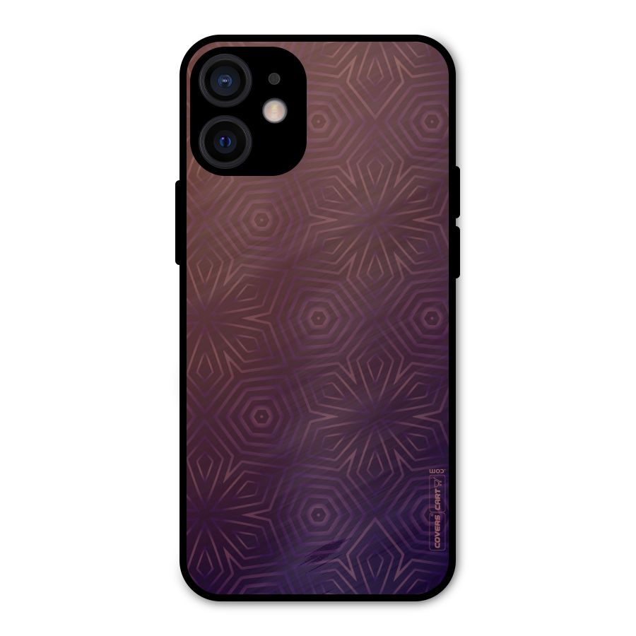 Lavish Purple Pattern Metal Back Case for iPhone 12 Mini