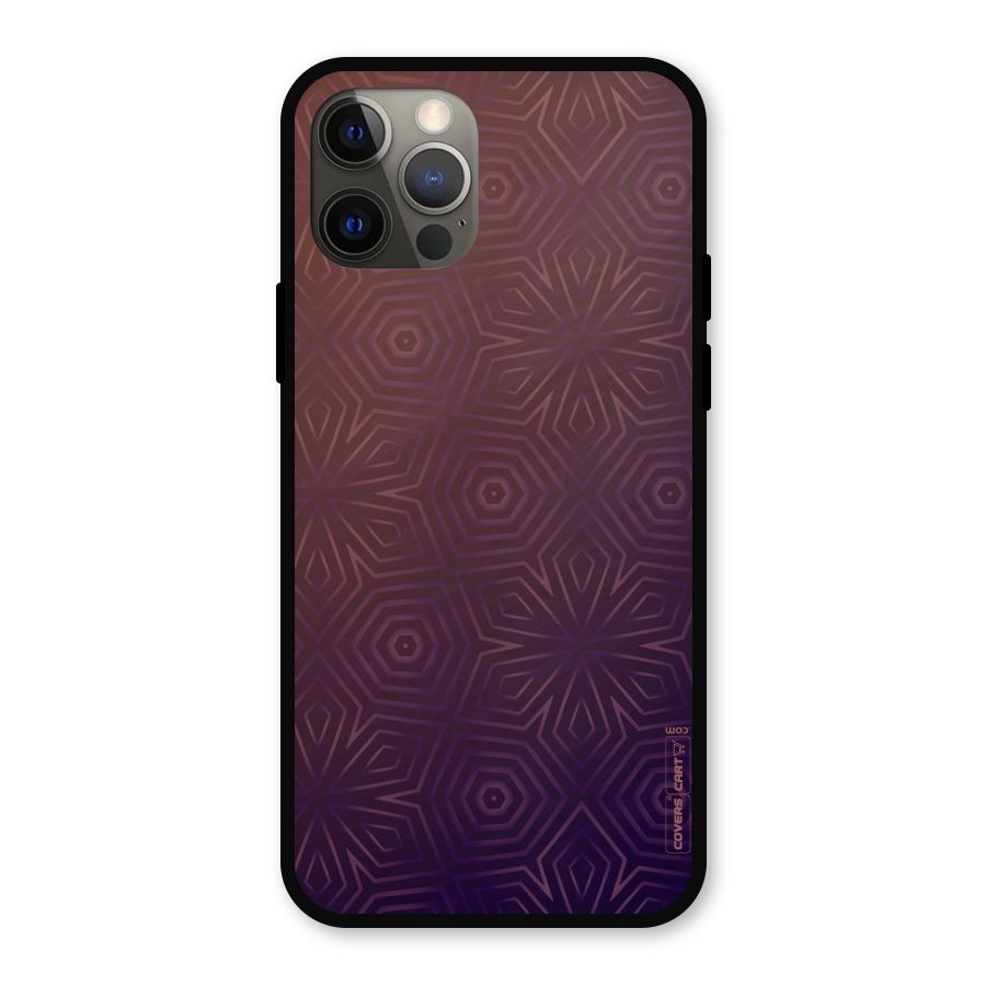Lavish Purple Pattern Metal Back Case for iPhone 12 Pro
