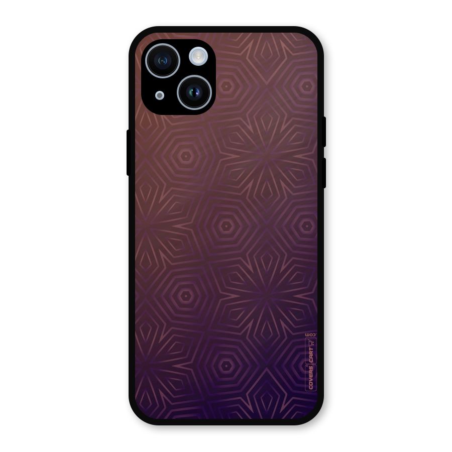 Lavish Purple Pattern Metal Back Case for iPhone 14