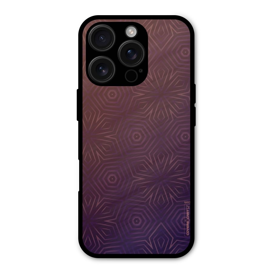 Lavish Purple Pattern Metal Back Case for iPhone 16 Pro