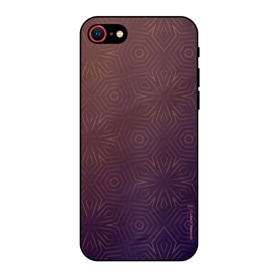 Lavish Purple Pattern Metal Back Case for iPhone 7