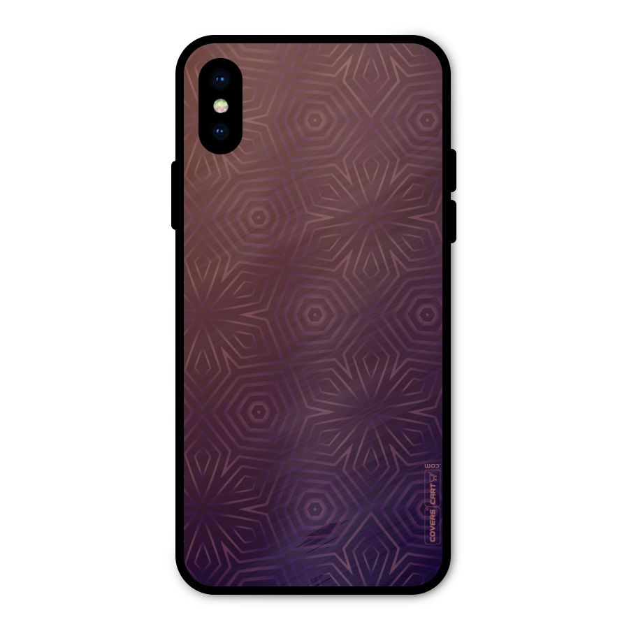 Lavish Purple Pattern Metal Back Case for iPhone XS