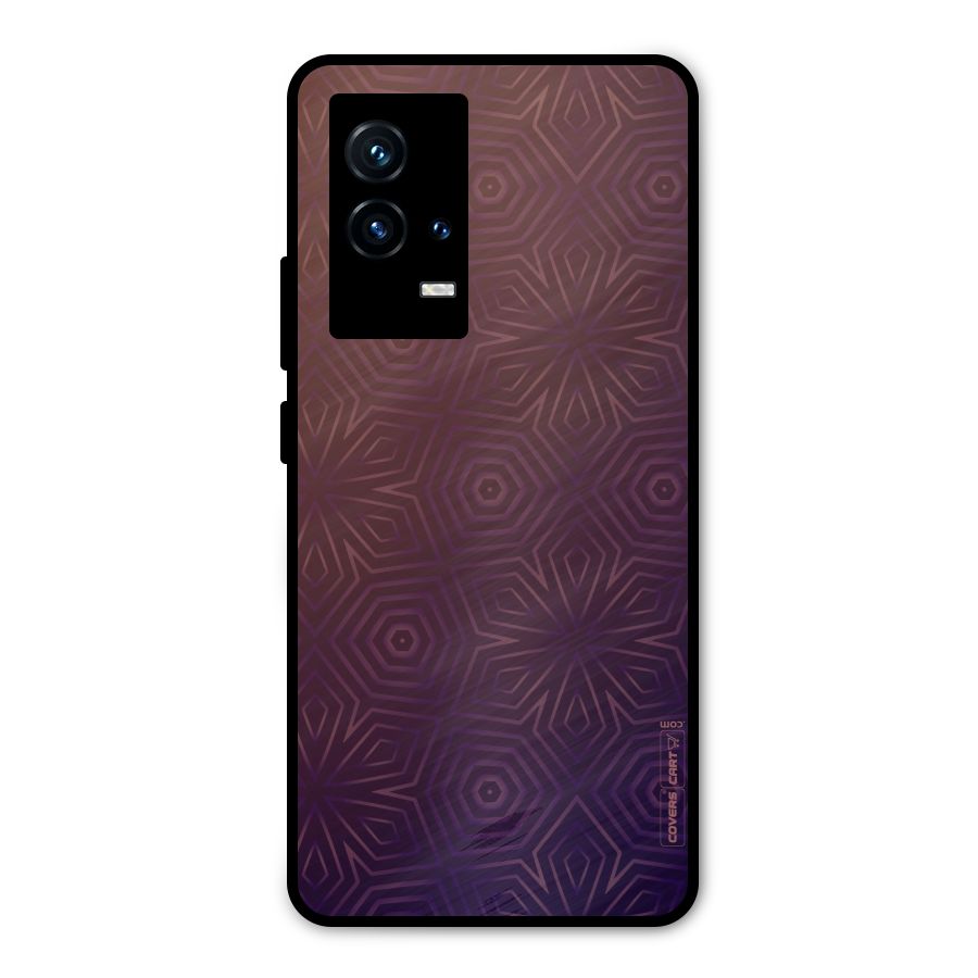 Lavish Purple Pattern Metal Back Case for iQOO 9 5G